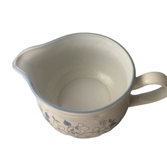 Covington Edition Avondale Japan Stoneware Bowl Handle Spout Blue White Flowers - Picture 2 of 8